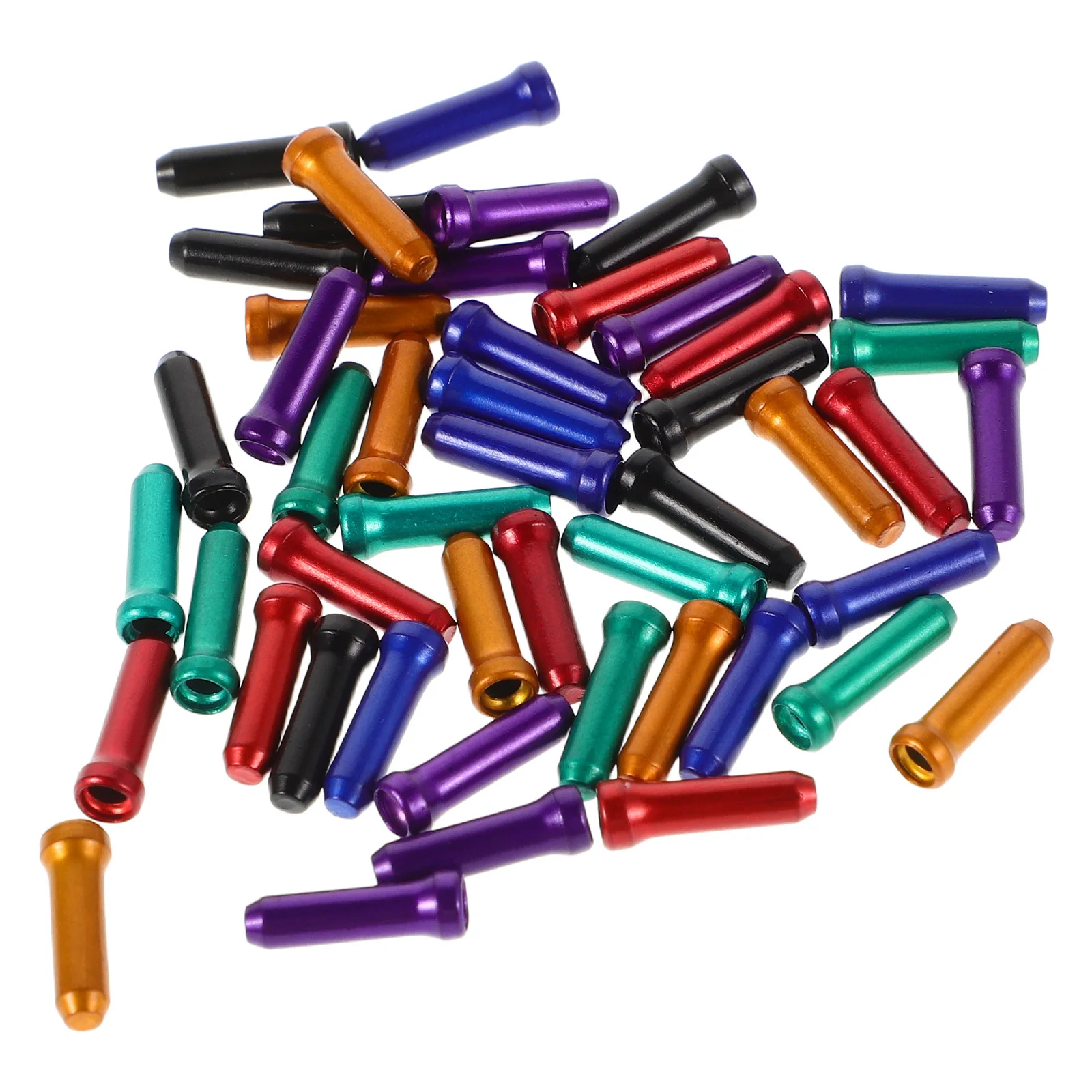 

48Pcs Road Mountain Bike Cable End Caps Aluminum Alloy Colorful Brake Gear Cable Protection Tips Aluminum Alloy Tips