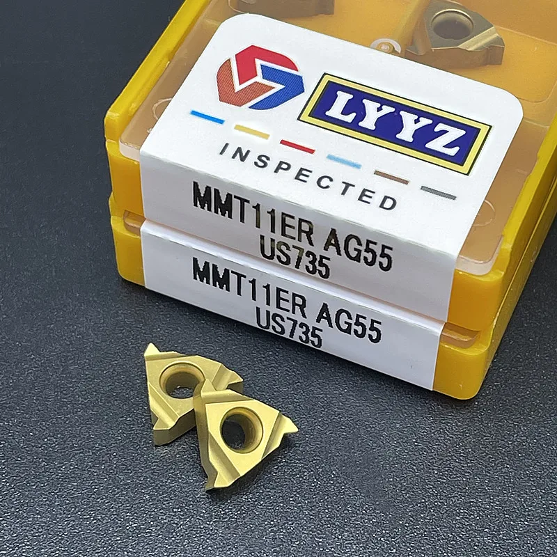 10個のmmt11ir mmt11er ag55 vp15tf/us735スレッドターニングツールブレードcnc旋盤スロットスレッドナイフ