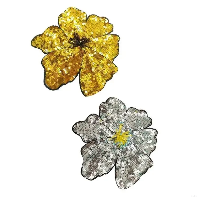 Appliques à fleurs brodées Patches à paillettes Supports couture pour personnaliser les vêtements à mode accessoires