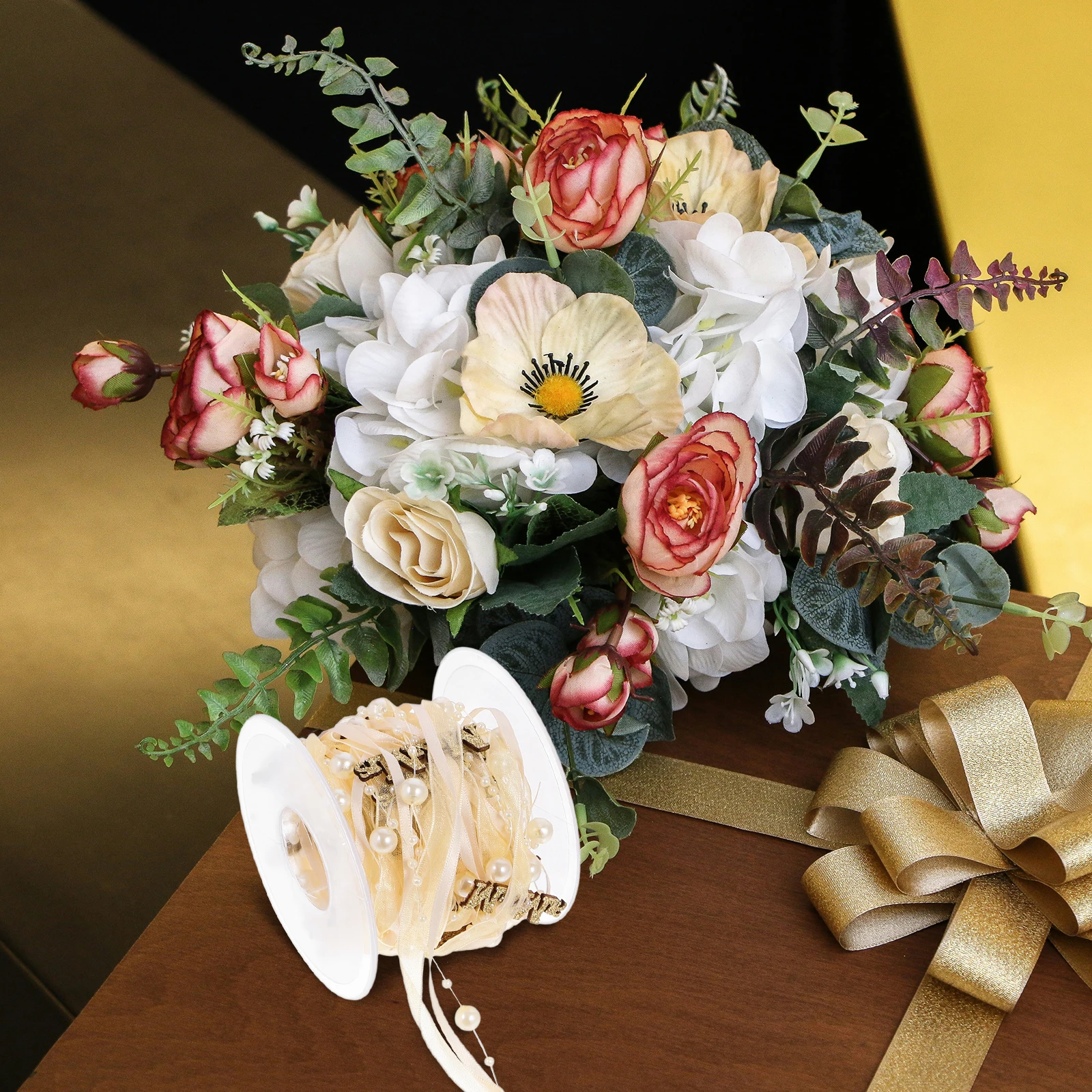 

5M Silver Wedding Decoration Ribbon for DIY Bows Crafts Gift Packaging Vintage Floral Bridal Bouquet Napkins Belts Invitations