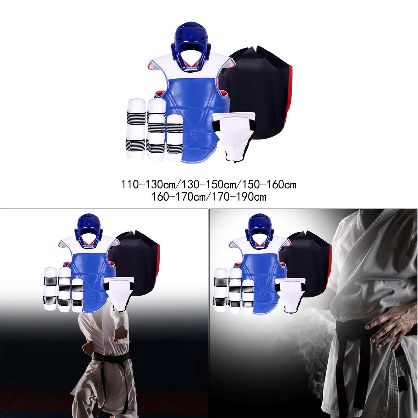 Комплект защитного снаряжения для тхэквондо из 5 предметов для кикбоксинга ММА, спаррингов, тренировок