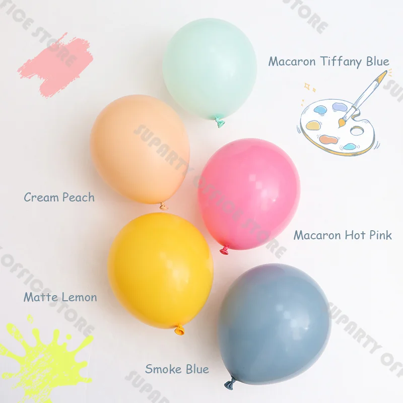 5/10/12/18inch Smoke Blue Hot Pink Lemon Latex Balloons Girl Birthday Decor Baby Shower Gender Reveal Graduation Party Supplies