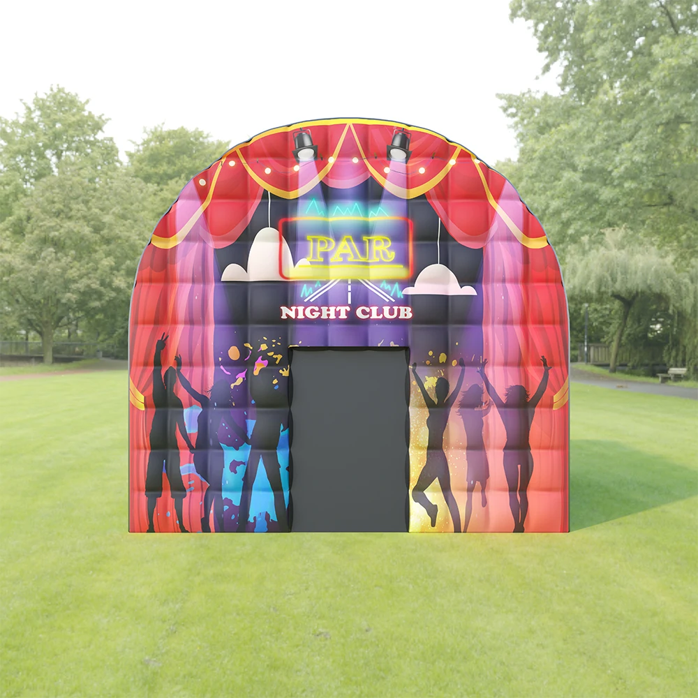 15FT/4.5m Large Disco Black House Square Gazebo Inflatable Nightclub With Blower Portable Inflatable Party Tent for EVENT