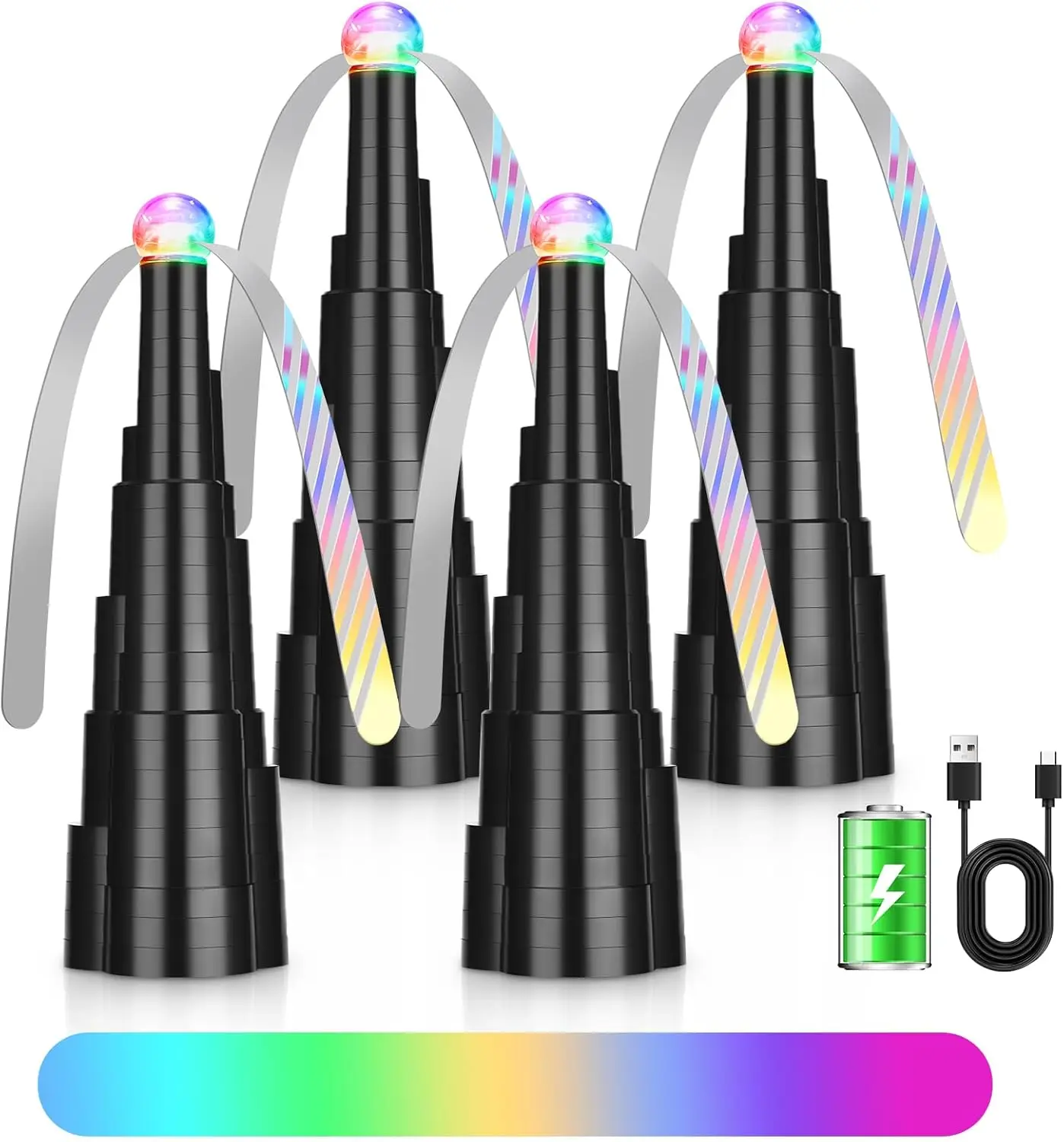 Table Top Fly Deterrent Holographic Blade 4 Pack Rechargeable, Indoor Outdoor Use All Season Neutral