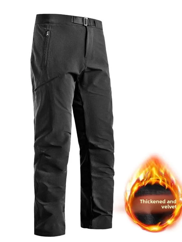 

Thiened Fce Outdoor Hiking Men's Casual Pants Windproof Waterproof Autumn Winter Straight Leg Pants Trousers for king
