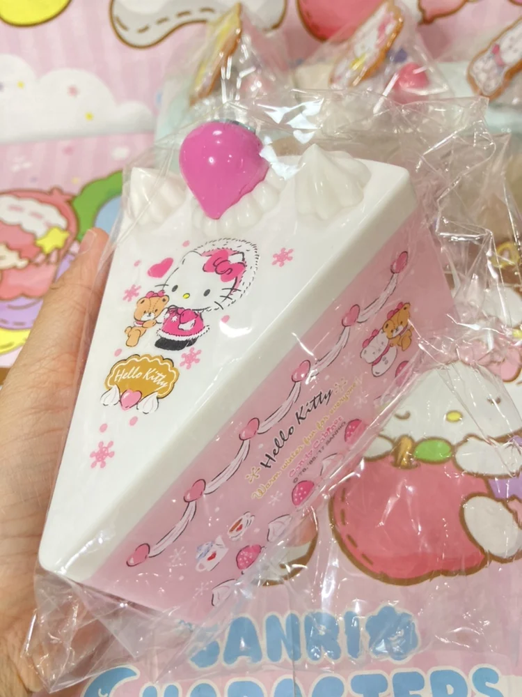 Sanrio Cartoon Anime Little Twin Stars Pochacco Hellokittys Cake Storage Box Rare Model Anime Figure Model Toy for Children Gift