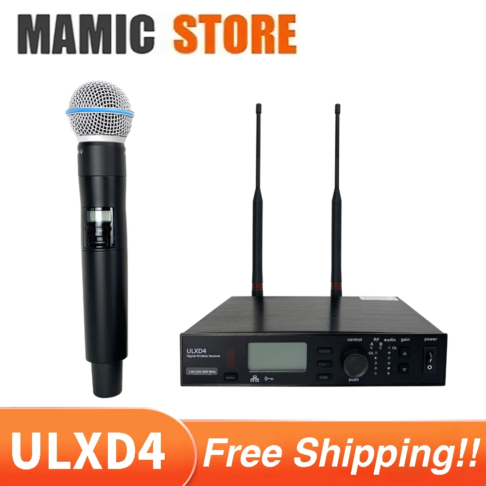 

Top Quality ULXD4/BETA58A Condenser Handheld Wireless UHF Microphone System 1 Channel Dynamic Headset 600Mhz~690Mhz Mics