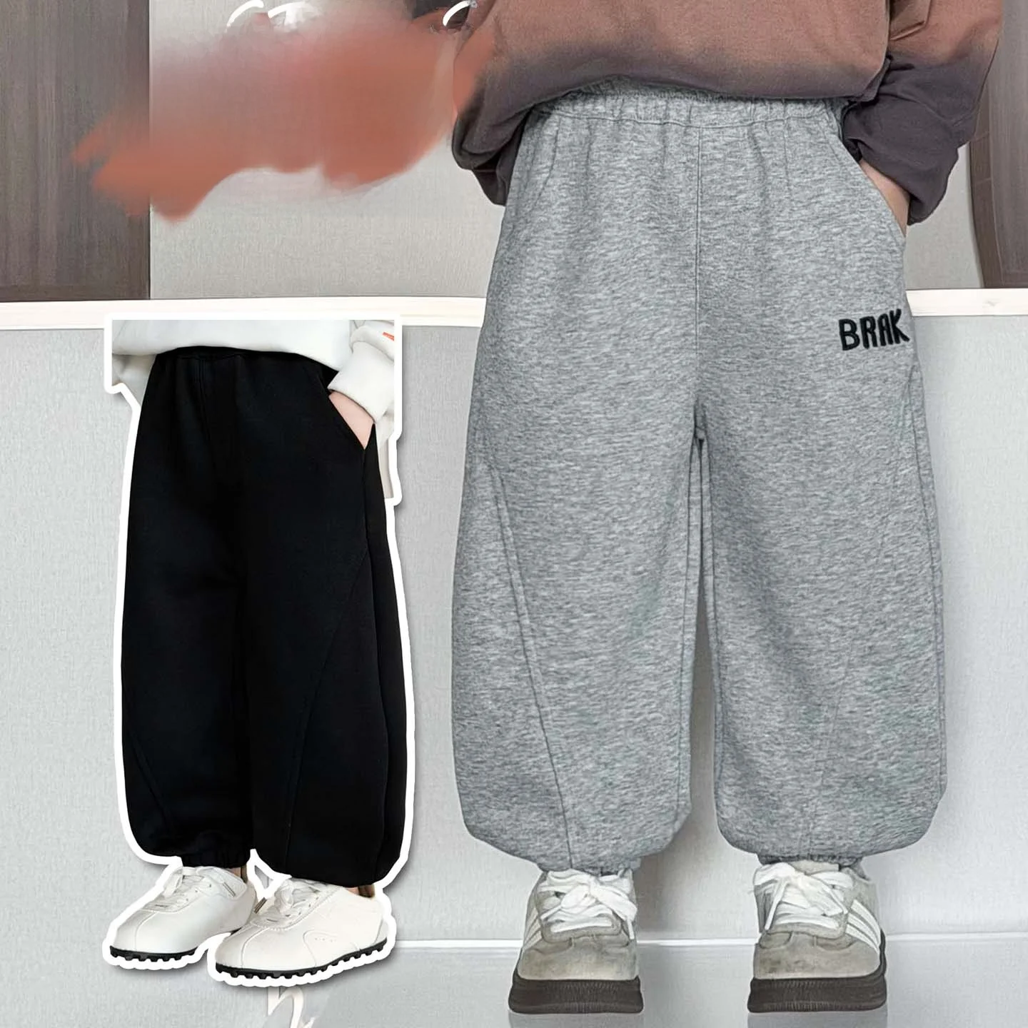 グレーのカジュアルスポーツパンツ-赤ちゃん用-春スタイル-子供用-おしゃれ-オールマッチ-キッズ-春秋着用-ベビーボーイ-レジャーパンツ