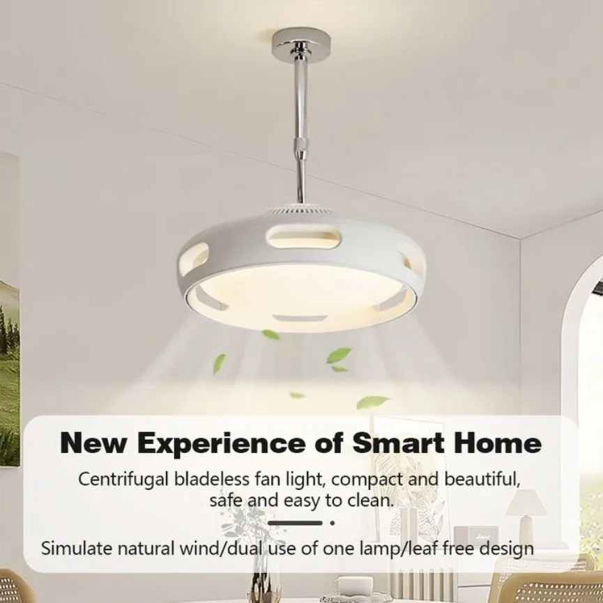 Modern LED Ceiling Fan Light Creative Invisible Bladeless Remote Control Dimming Fan Light Living Room Bedroom Home Electric Fan - Image 2