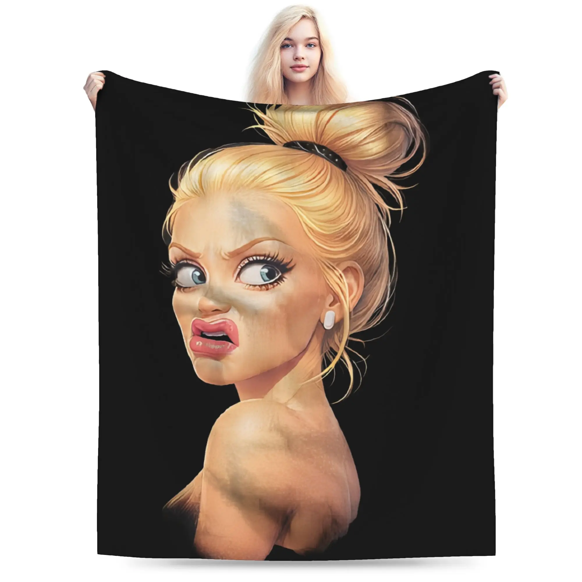 Blonde Doll Disheveled Doll Accessories Blanket Soft Fleece  Throw Blankets Cozy Bedspread