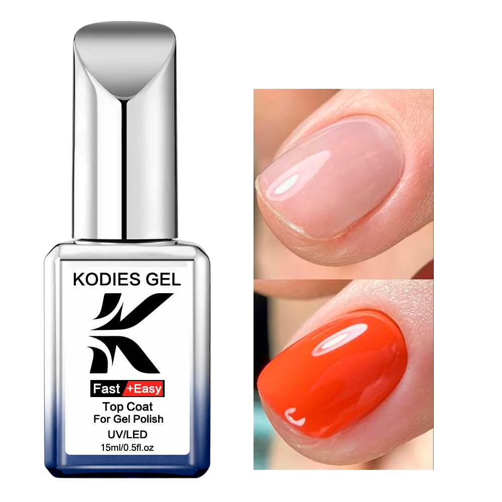 KODIES GEL Veloce Facile Top Coat Gel Smalto per unghie Semi Permanente UV/LED Soak Off Base Coat Unghie Forniture Manicure Arte Salone Qualità