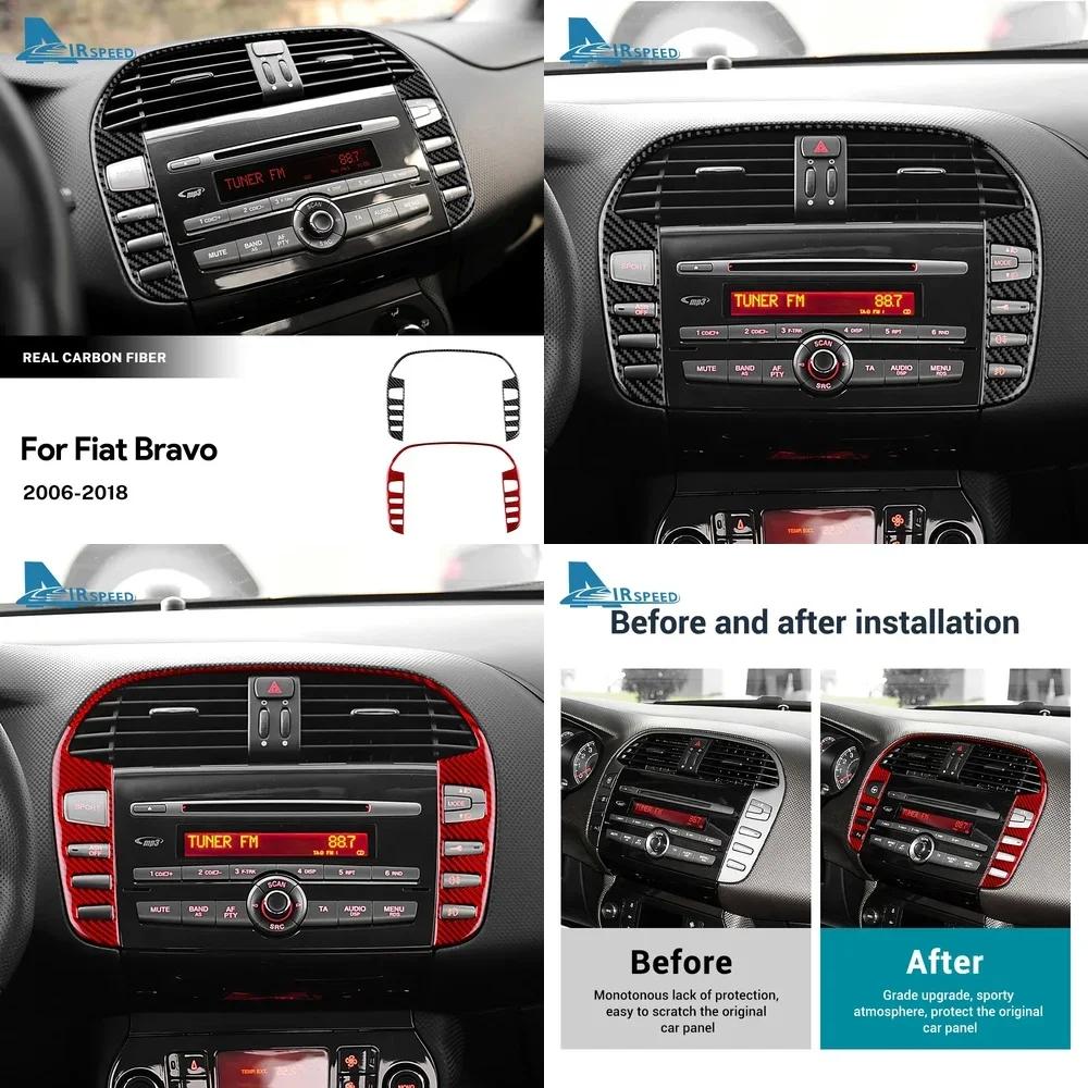 

Soft Carbon Fiber Sticker for Fiat Bravo 2006 2018 LHD RHD Interior Dashboard Trim Auto Decor Vinyl Wrap Central Console Button