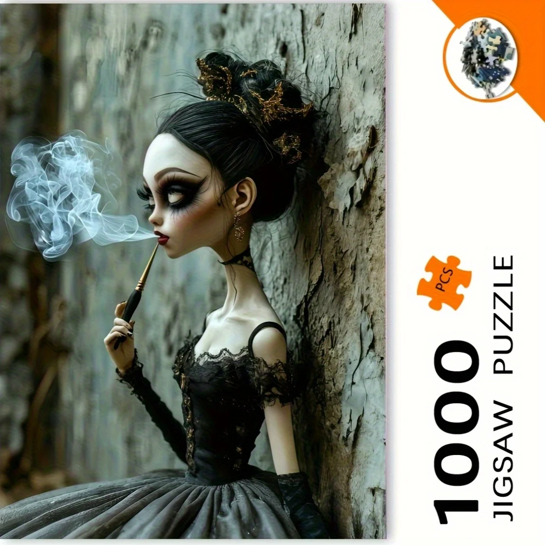 Puzzle mistico Art Déco da 1000 pezzi con ragazza elegante e effetto fumo - Abbigliamento vintage in cartone sorprendente adatto per e famiglie