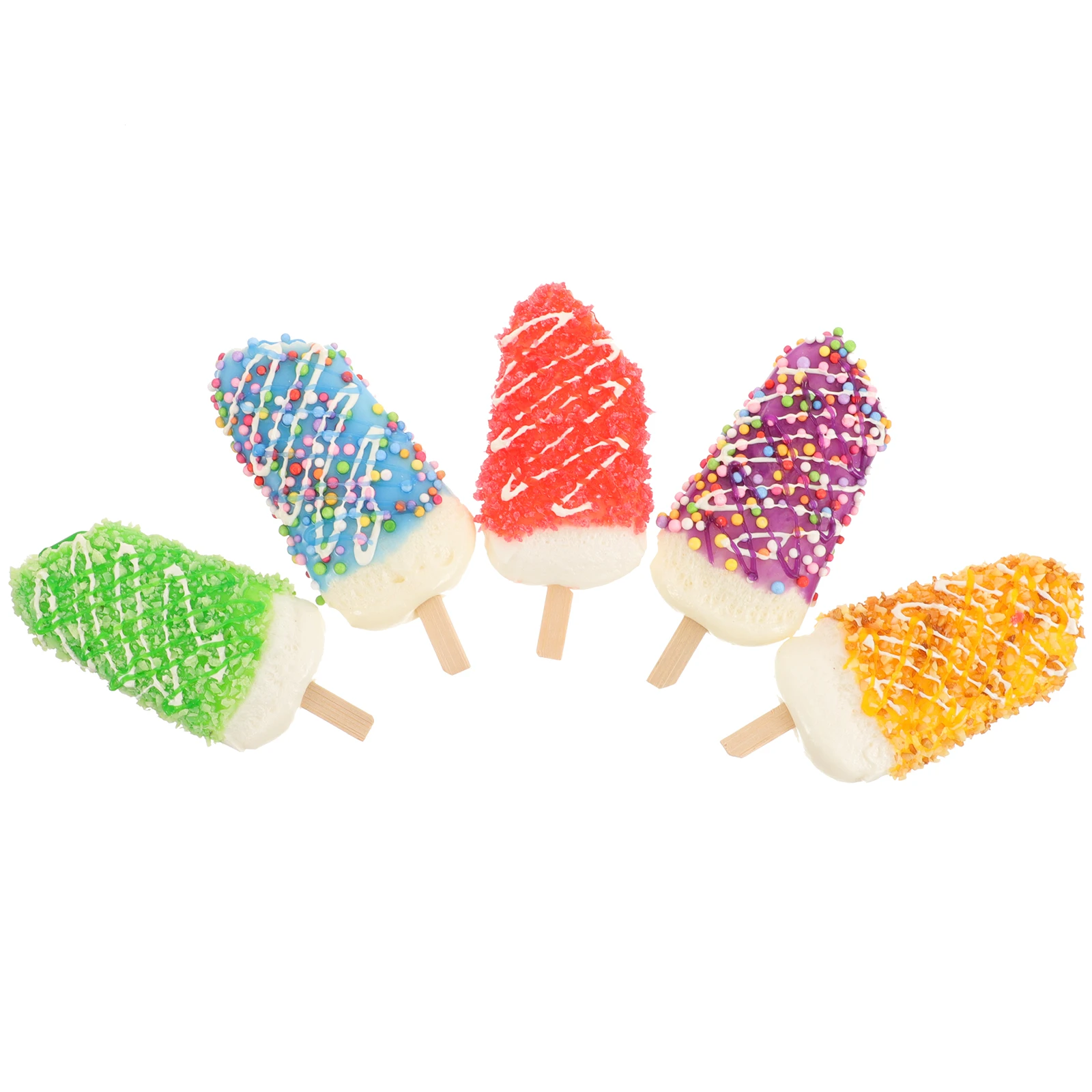 

5 Pcs Simulated Porcelain Ice Cream Model Fake Food Miniature Prop Dessert Props Simulation Decor