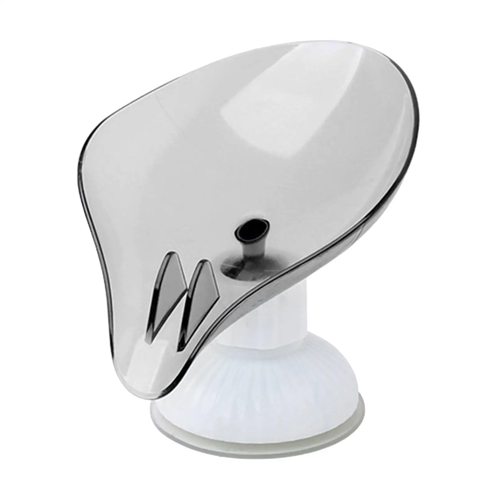 2xPlastic Leaf Shape Soap Dish Holder Container Box for Bathroom Grey