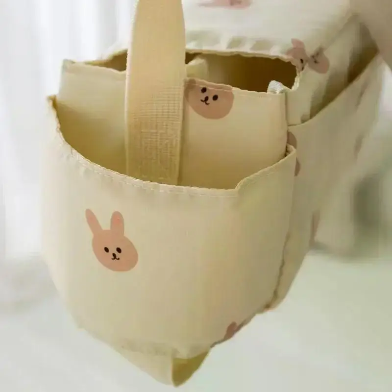 Korea Bear Mommy Bag Baby Stroller Bag Pram Organizer Cartoon Bottle Holder Baby Stroller Accessories Hanging Caddy Storage Bag