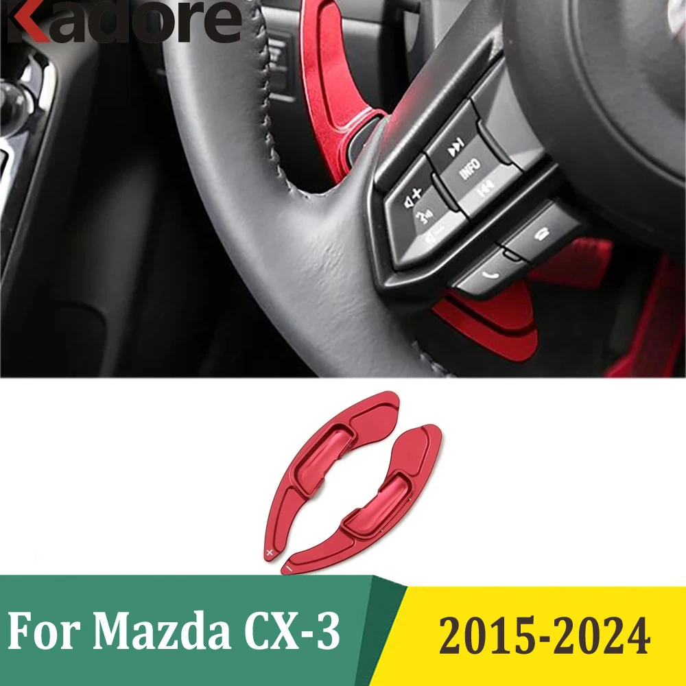 For Mazda CX3 CX-3 2015-2020 2021 2022 2023 2024 Aluminum Steering Wheel Paddle Shift Gear Extension Shifter Car Accessories