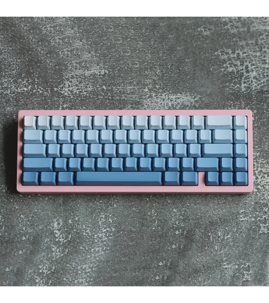 

Keycap OEM height 68/980/75/87/Customized mechanical keyboard keycap fog blue front side engraved light/