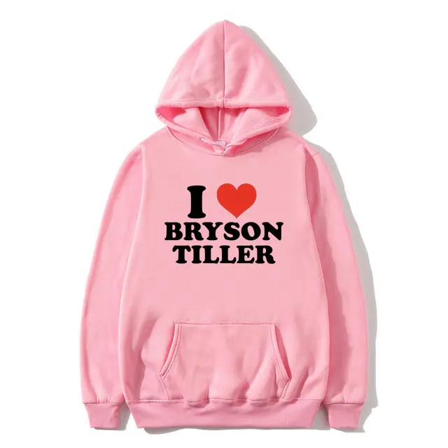 I Love Bryson Tiller Graphic Hoodie Men Women Hip Hop Rap Oversized Tracksuit Male Fleece Cotton Hoody Men\'s Fashion Streetwear