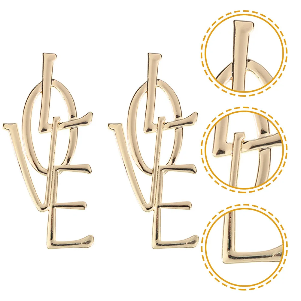 

1Pair Long Drop Earrings Love Letter Personalized Dangle Earrings Lightweight Metal Ear Jewelry for Women Teen Girls Trendy Gift