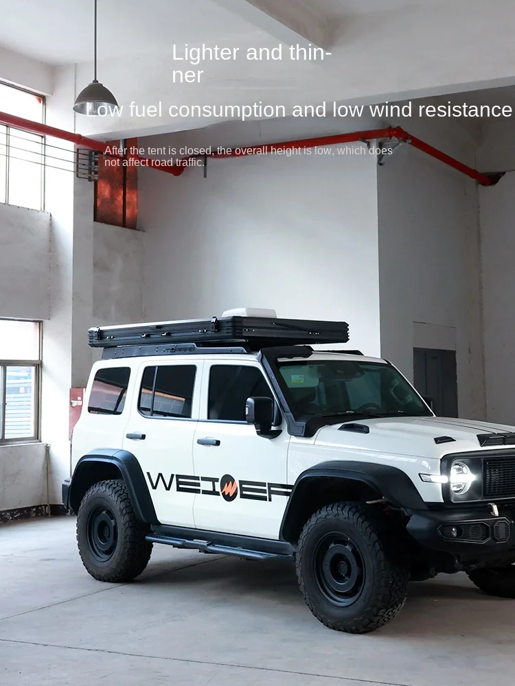Factory Direct Roof Tent Hard Shell Automatic SUV Car Self-Driving Tour Folding Camping Rollover Tent Bed Oxford Four-Season