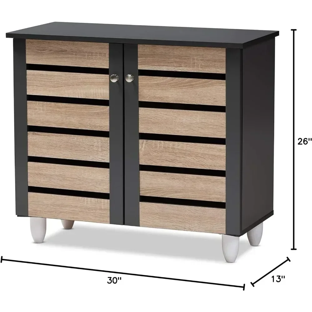 

Shoe Cabinets Oak/Dark Gray Freight Free Home Furniture Cabinet Cupboards Living Room Furniture