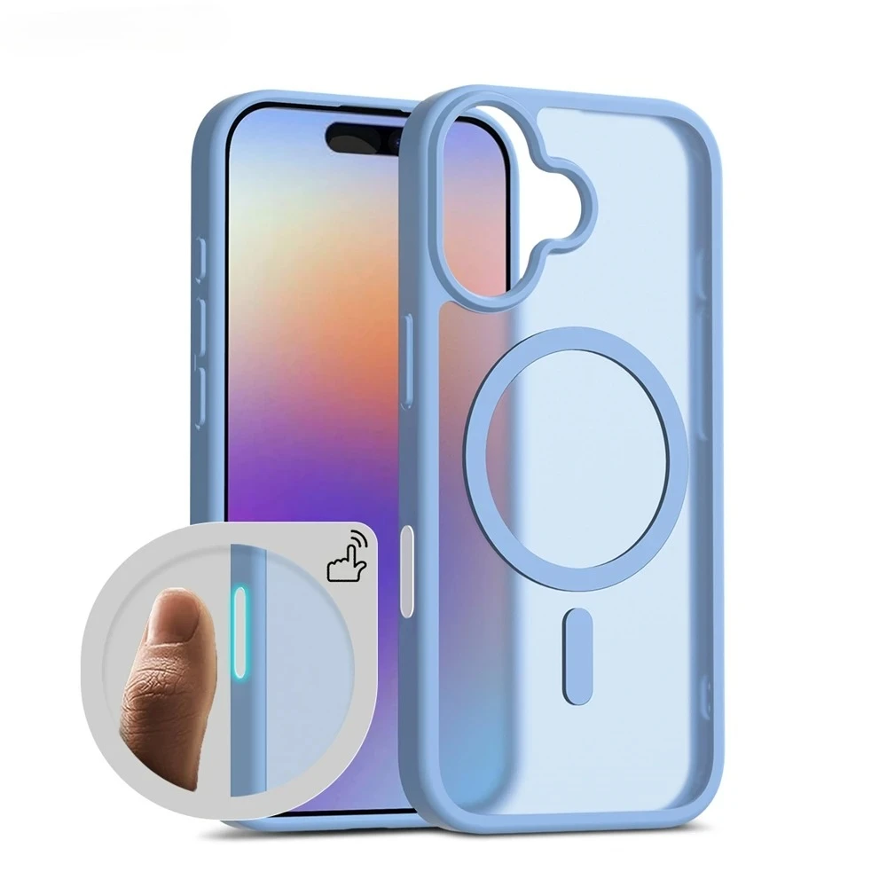 

Для iPhone 17 Air 16 Pro Max Plus матовый полупрозрачный матовый чехол для телефона с кнопкой камеры, магнитный чехол для беспроводной зарядки Magsafe