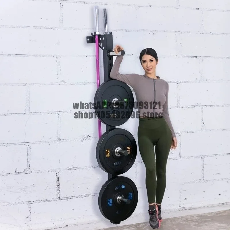 Wall floor-to-ceiling barbell piece barbell rod storage rack, squat hard pull bench press, place storage rack