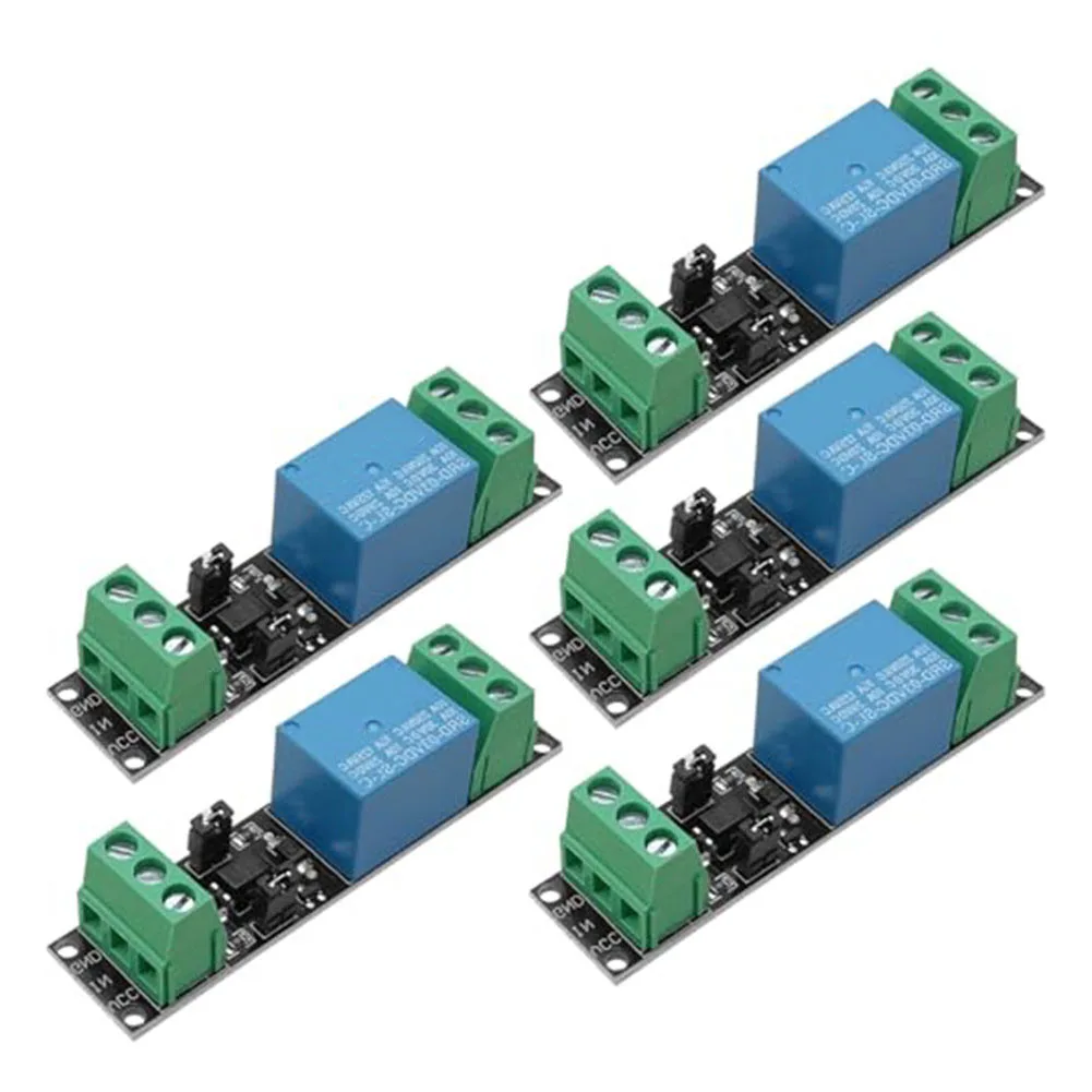 3V Relay Module Set 5 pcs with Isolation Driver Support and Load Ratings AC 250V10A DC 30V10A for Microcontroller Use