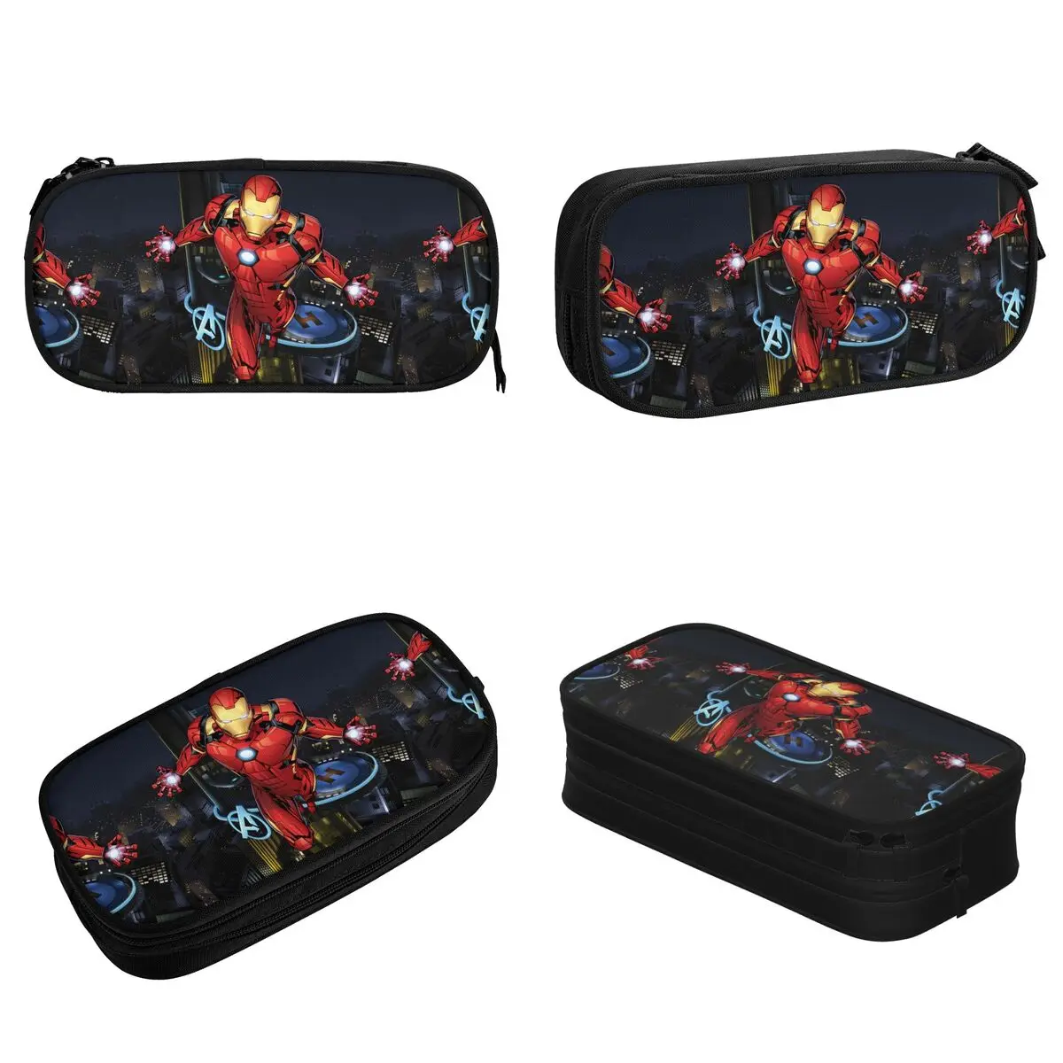 Iron Man Flying Forward Pencil Cases Creative Pen Box Bag for Student Large Storage School Supplies Gift Pencil Pouch