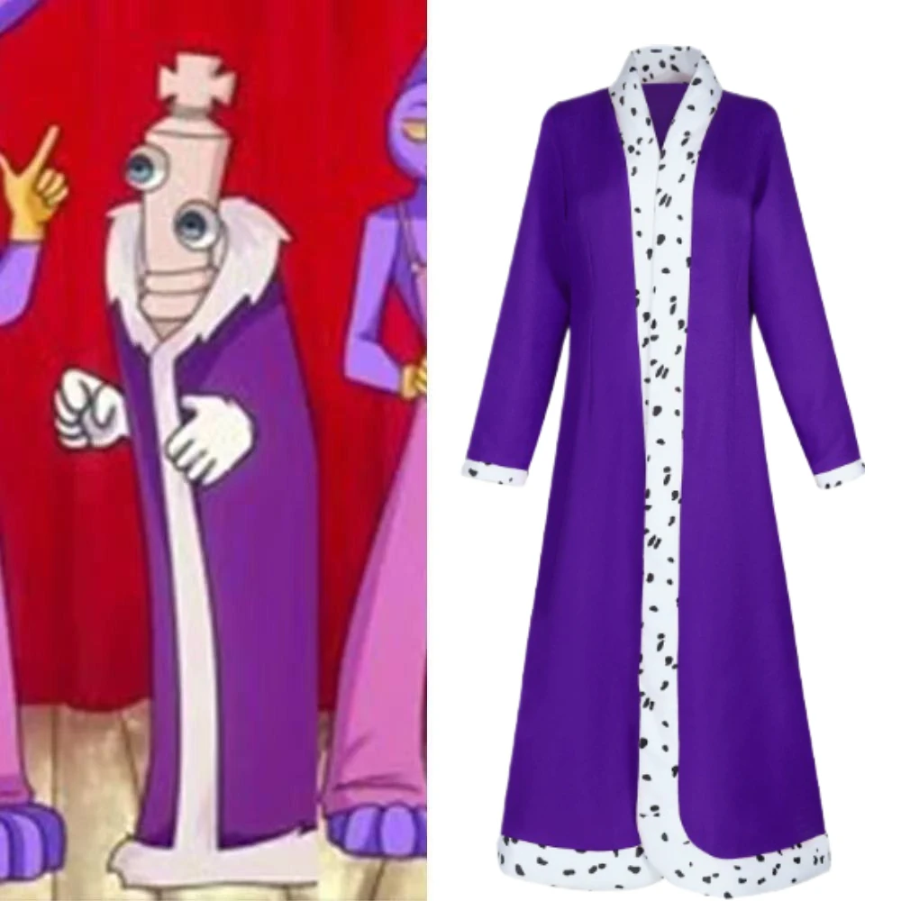 The Amazing Digital Circus Kinger Cosplay Costume Purple Red Long Robe Adults Men Women Fantasy Halloween Carnival Party Cloak