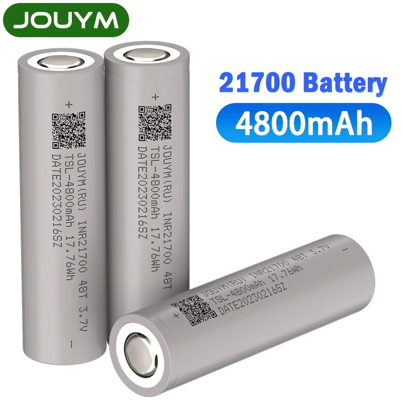 100% Original 21700 Battery 3.7V 4800mAh INR 21700 Rechargeable Lithium Batteries