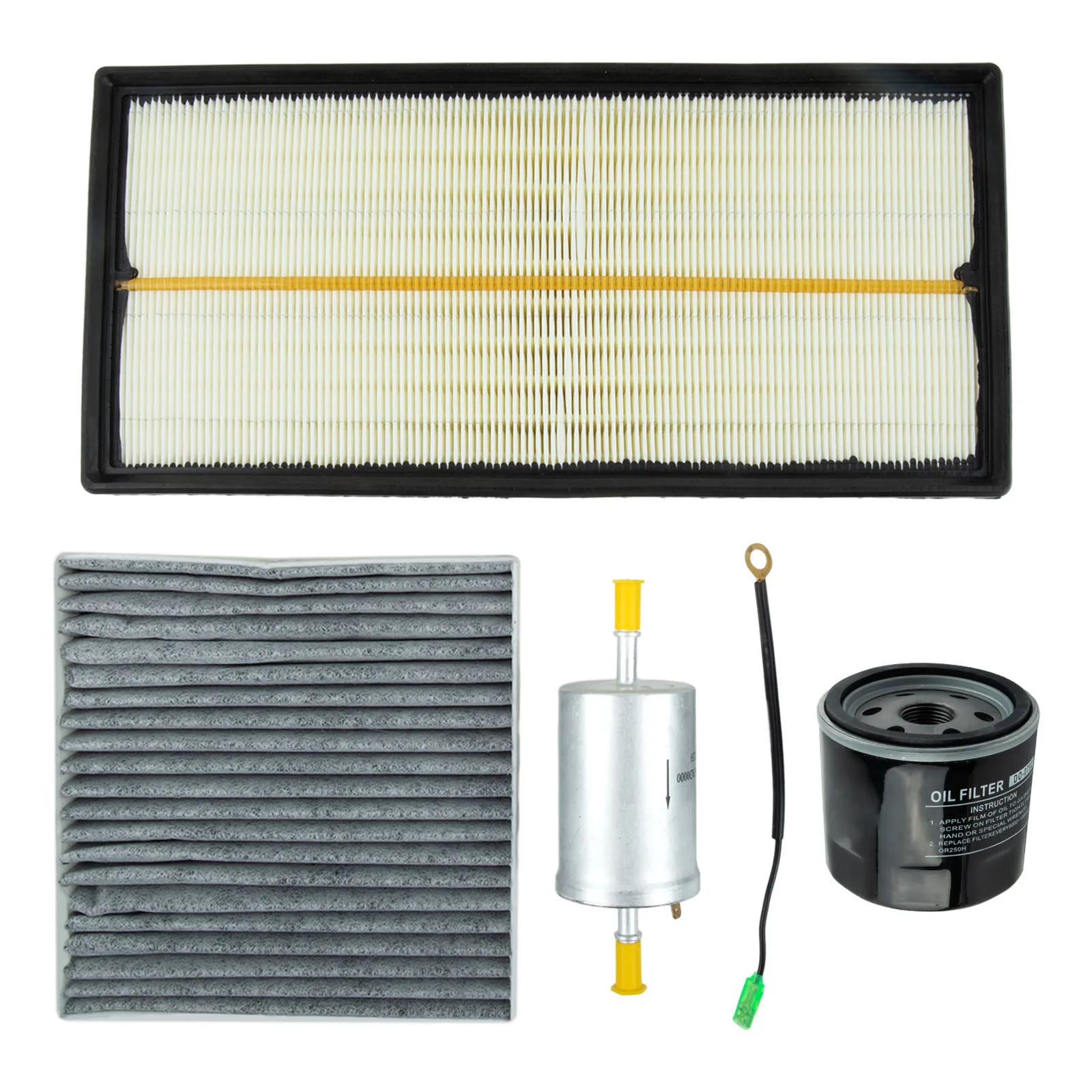 

Oil Filter Fuel Cabin Air Filter 4Pcs Cabin Air Direct Replacement Filter Fuel Filter Oil Automobile Accessories