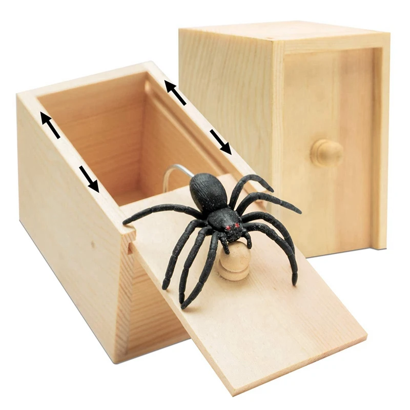 

Wooden Box Quality Prank Wooden Scare Box Fun Game Prank Trick Friend Office Toys