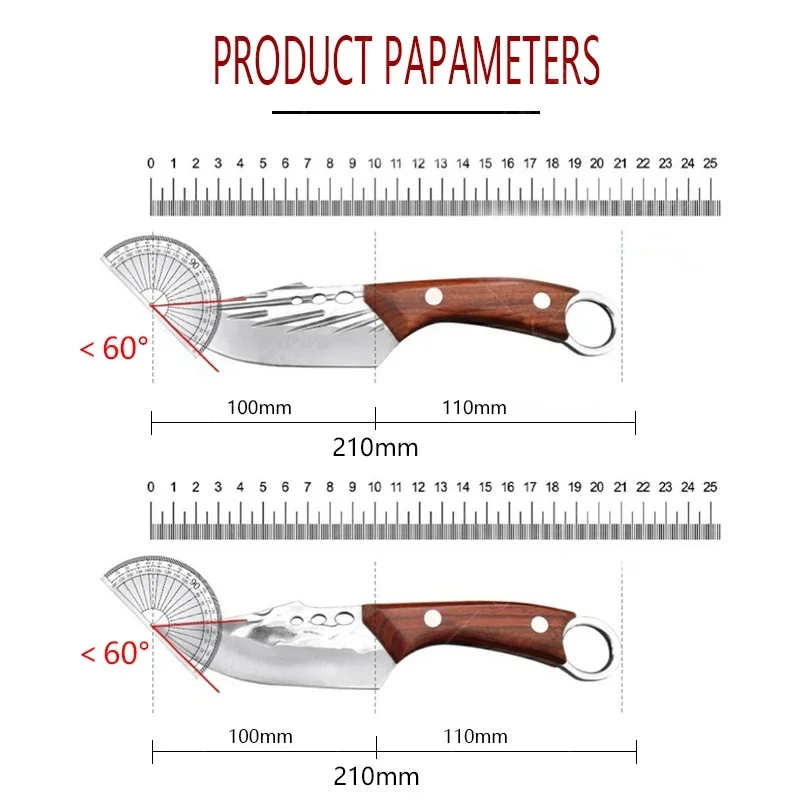 Stainless Steel Multi-Purpose Professional Kitchen Knives for Fruit BBQ Cooking Handmade Forged Chef Butcher Cleaver