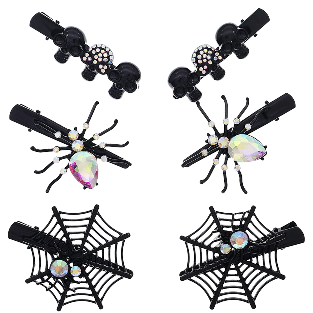 Halloween Skull Hair Accessories Clip Clips Cosplay Pin Spider Web Barrettes Girl