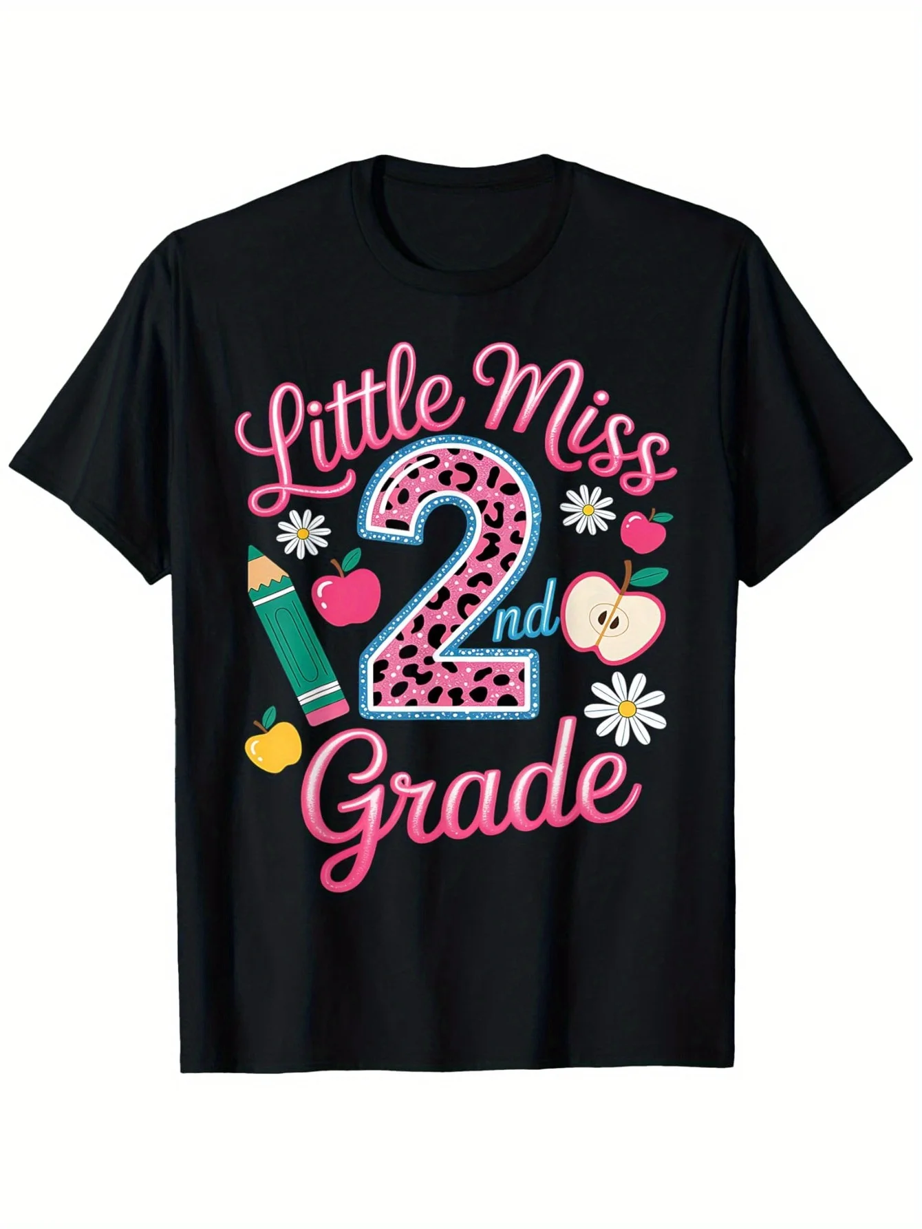 

little miss 2nd Grade Grader girls 1st day back to school T-Shirt for Boys Soft Fabric Breathable Comfortable Short Sleeve Tees