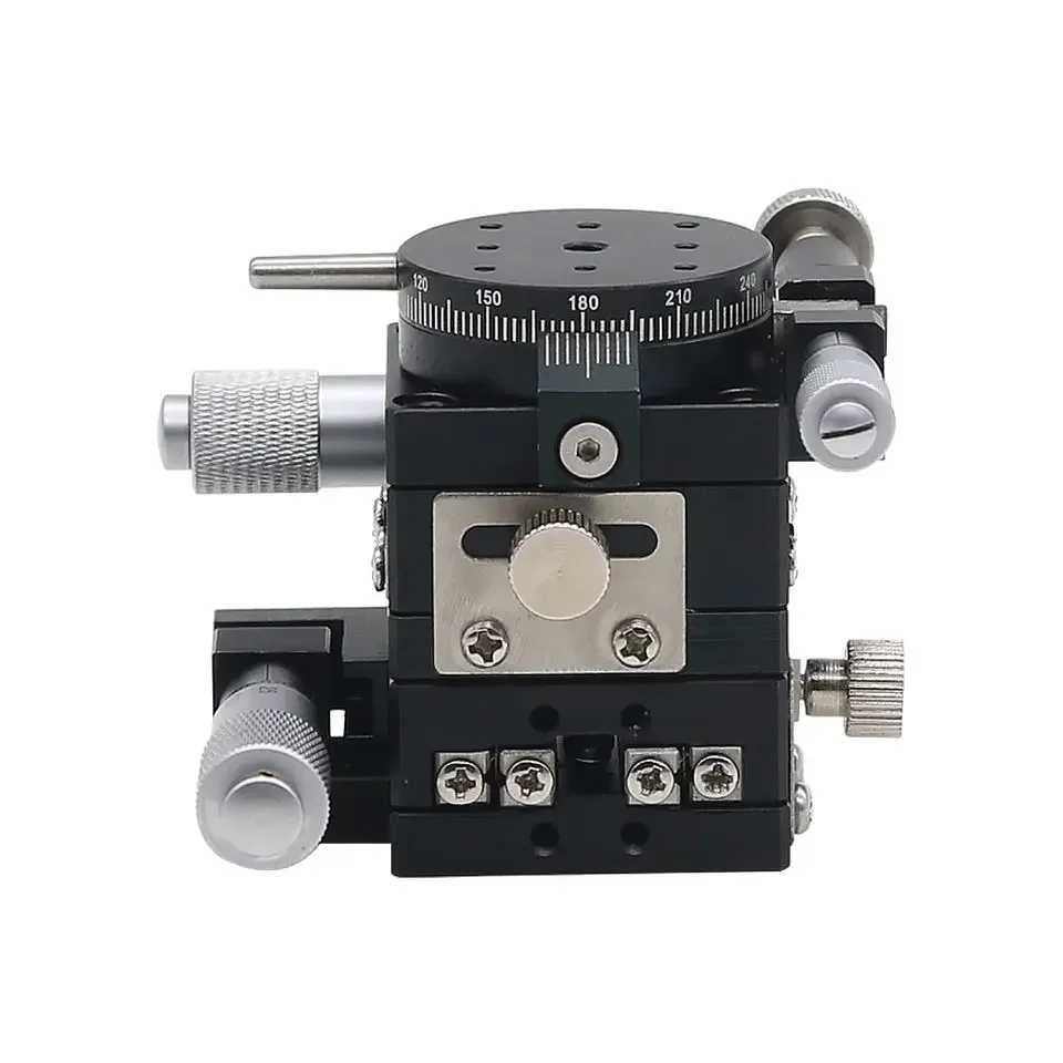 

Высокоточная оптическая линейная платформа XYR 80x80 мм с 3 осями и микрометрическим узлом