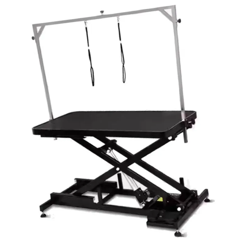

Full Black Height Adjustable Foldable Dog Grooming Electric Table for Dogs with Various Sizes and Security protection