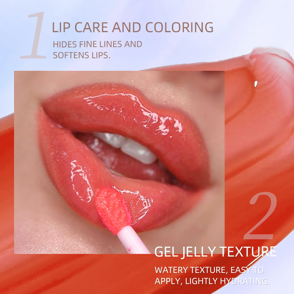 QIBEST Crystal Jelly Hydraterende Lipolie Opvullende Lipgloss Make-Up Sexy Mollige Lip Glow Olie Getinte Lip Voller Balsem Lip Care