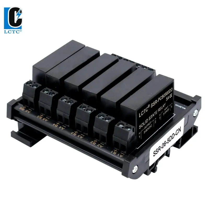 6/8 Channels 5A DIN Rail Mounted SSR Common Posivitive/Negative Solid State Relay Module 5DA 5DD