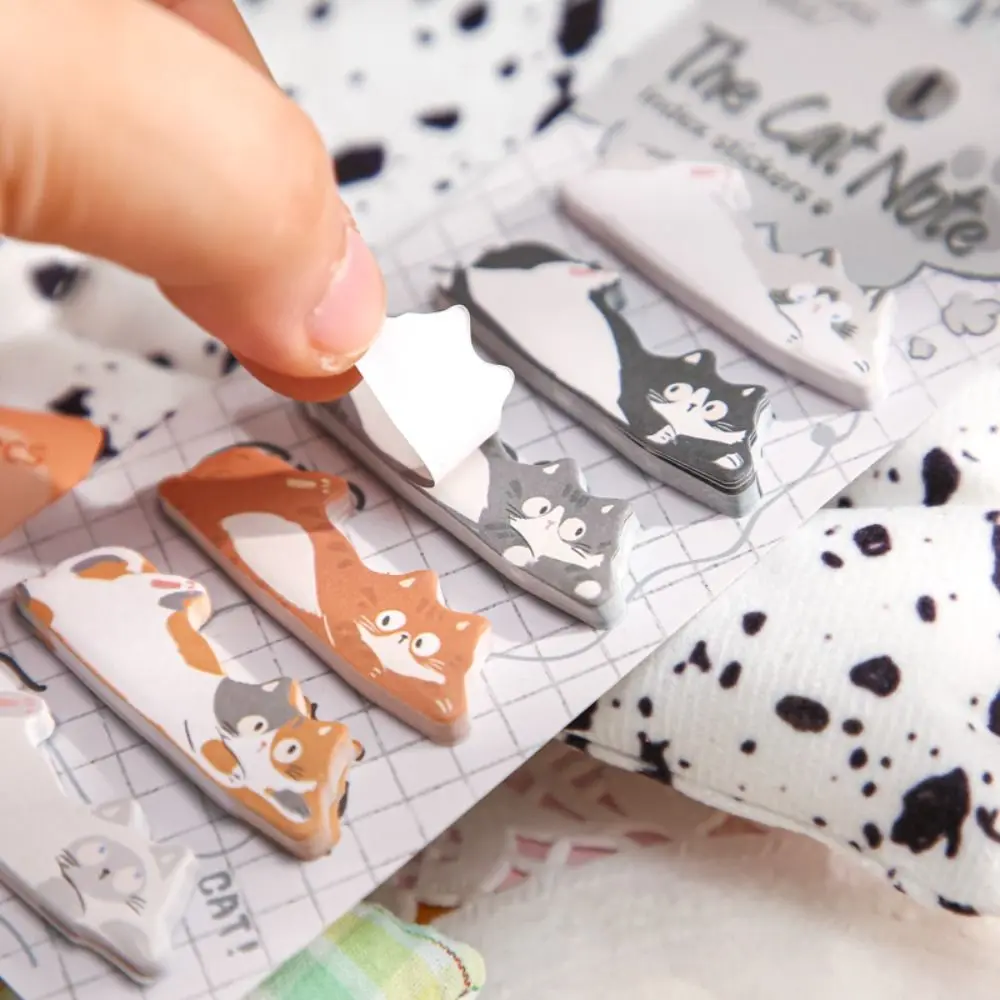 

Cute Memo Pad Cat Index Sticker Creative Meow Kitty Index Dividers Posted Label Cat Paw Sticky Note Office
