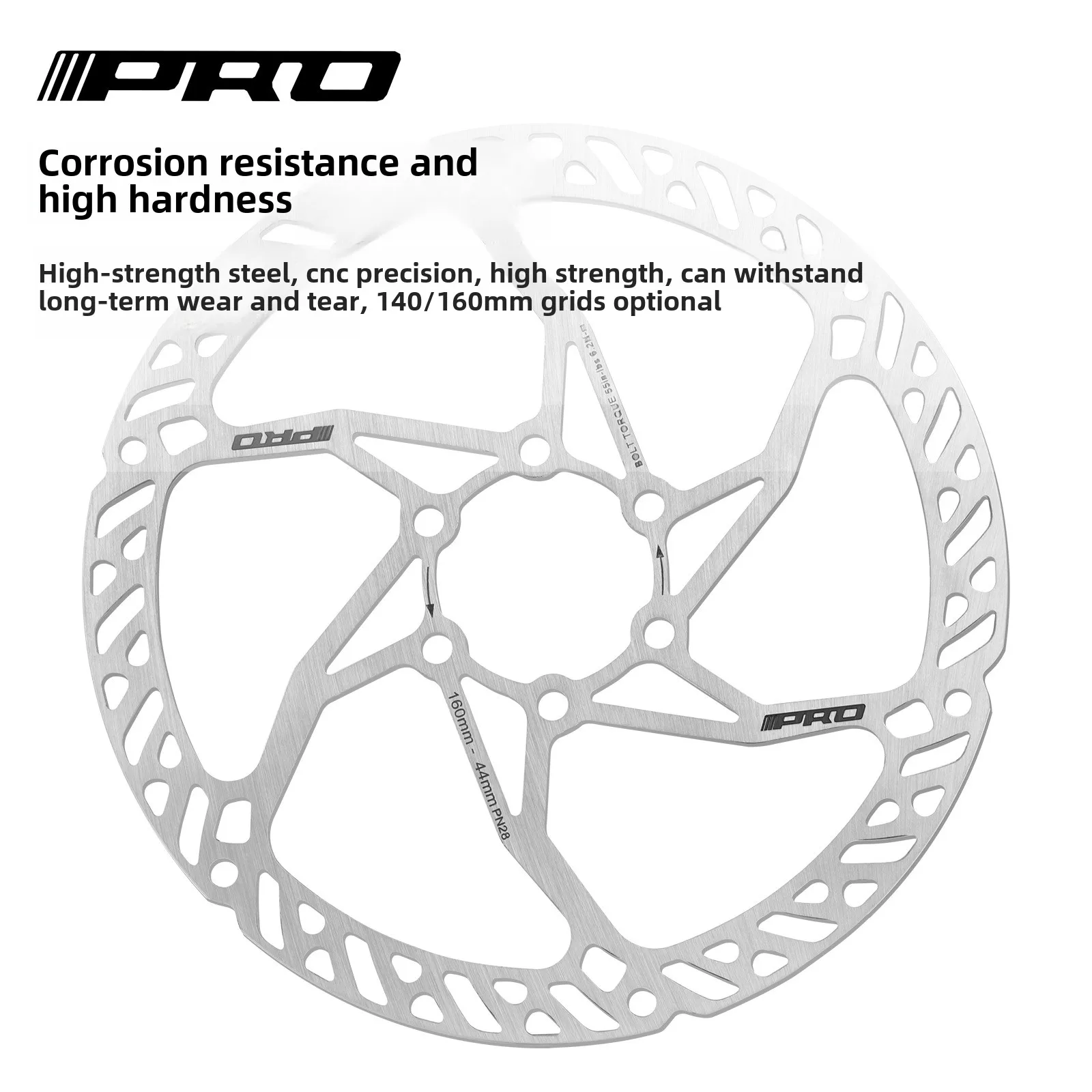 IIIPRO Bicycle Rotor Disc Brake 6-Bolt Ultralight Hollow Stainless Steel140/160mm for Mountain Bike Road Bike Brake Rotors