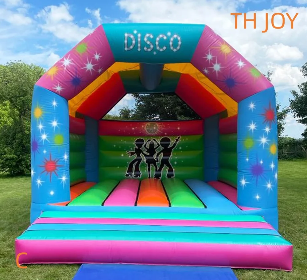 

Быстрый воздушный корабль до двери, надувной диско-купол 4x4 м Bounce House музыкальный танец прыгающий замок для вечеринки