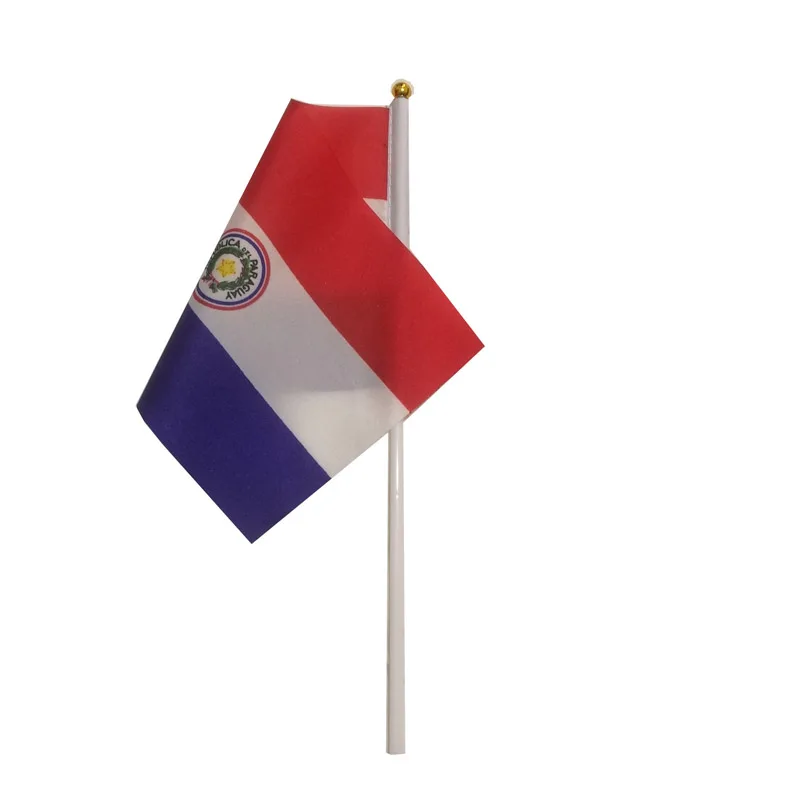 10 Pcs/lot Paraguay Hand Waving Flags 14x21cm Paraguay Flag Wholesale