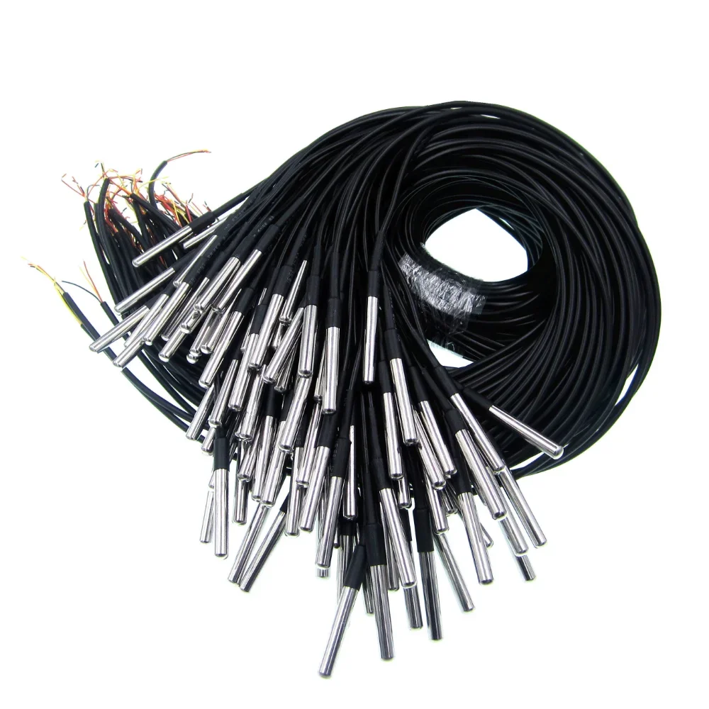 

10PCS Waterproof 18B20 temperature probe temperature sensor Stainless steel package 1 meter/2meter/3meters wire (DS18B20)