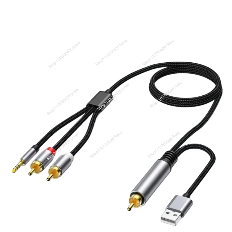 Coaxial Audio Converter for TV, Digital to Analog Signal, SPDIF to 3.5 Audio, One Divided into Two Twin Lotus Colored Thread, RF