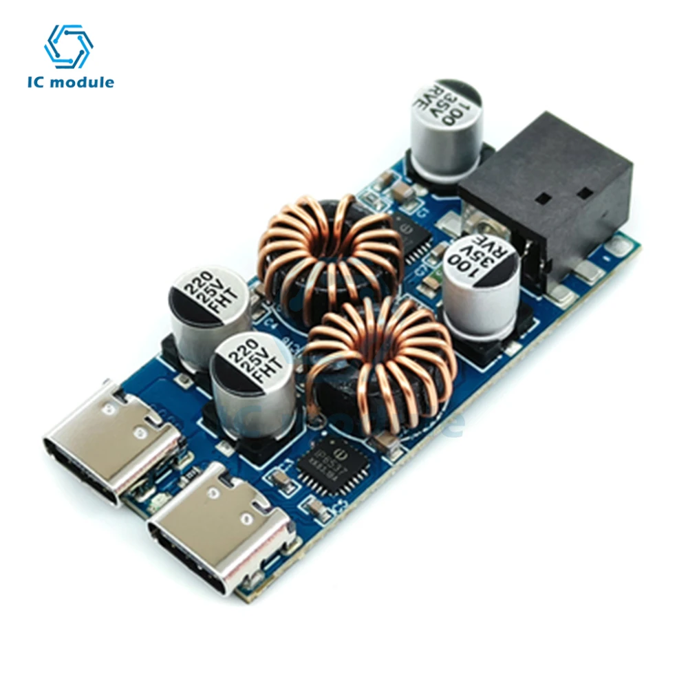 Double USB Type-C 30W charging board fast charging support protocol PD3.0/PPS/QC3.0 DC step-down DIY modification module