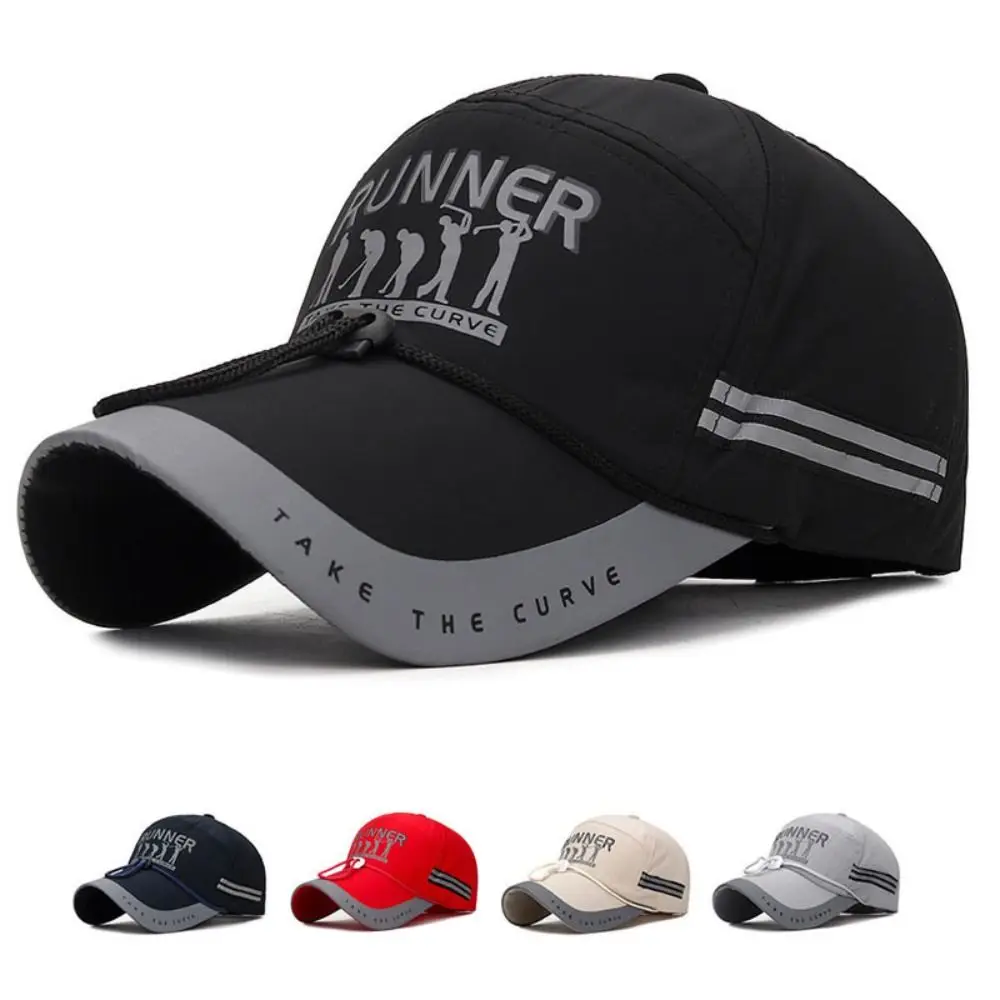 

Sun Protection Fishing Caps Reflective Strip Adjustable Baseball Cap Breathable Sunshade Fishermen Hat Outdoor Sports