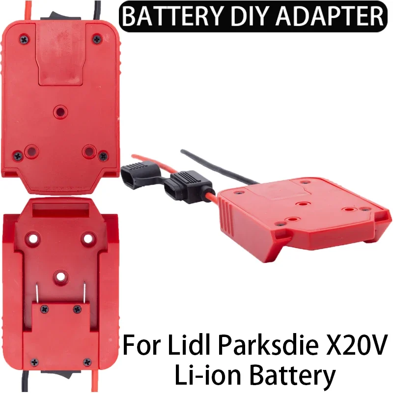 DIY-Adapter für Lidl Parkside X20V Li-Ion Akku-Adapter Roboter Auto DIY Netzteil mit Sicherungsschalter Elektrowerkzeug-Zubehör